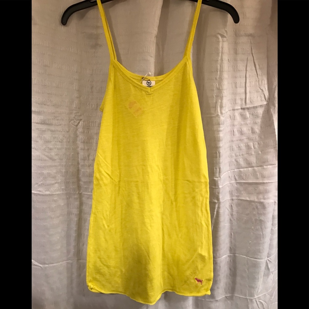 Pink Victoria’s Secret Tank Top Bright Yellow